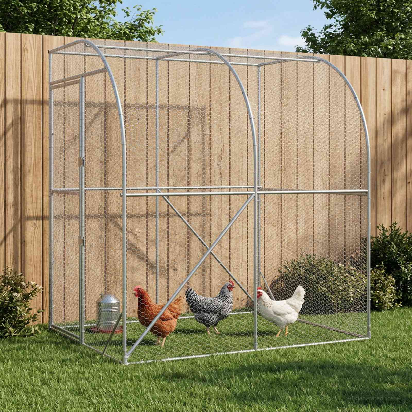 Chicken Coop Silver 200 x 200 x 215 cm Galvanised Steel