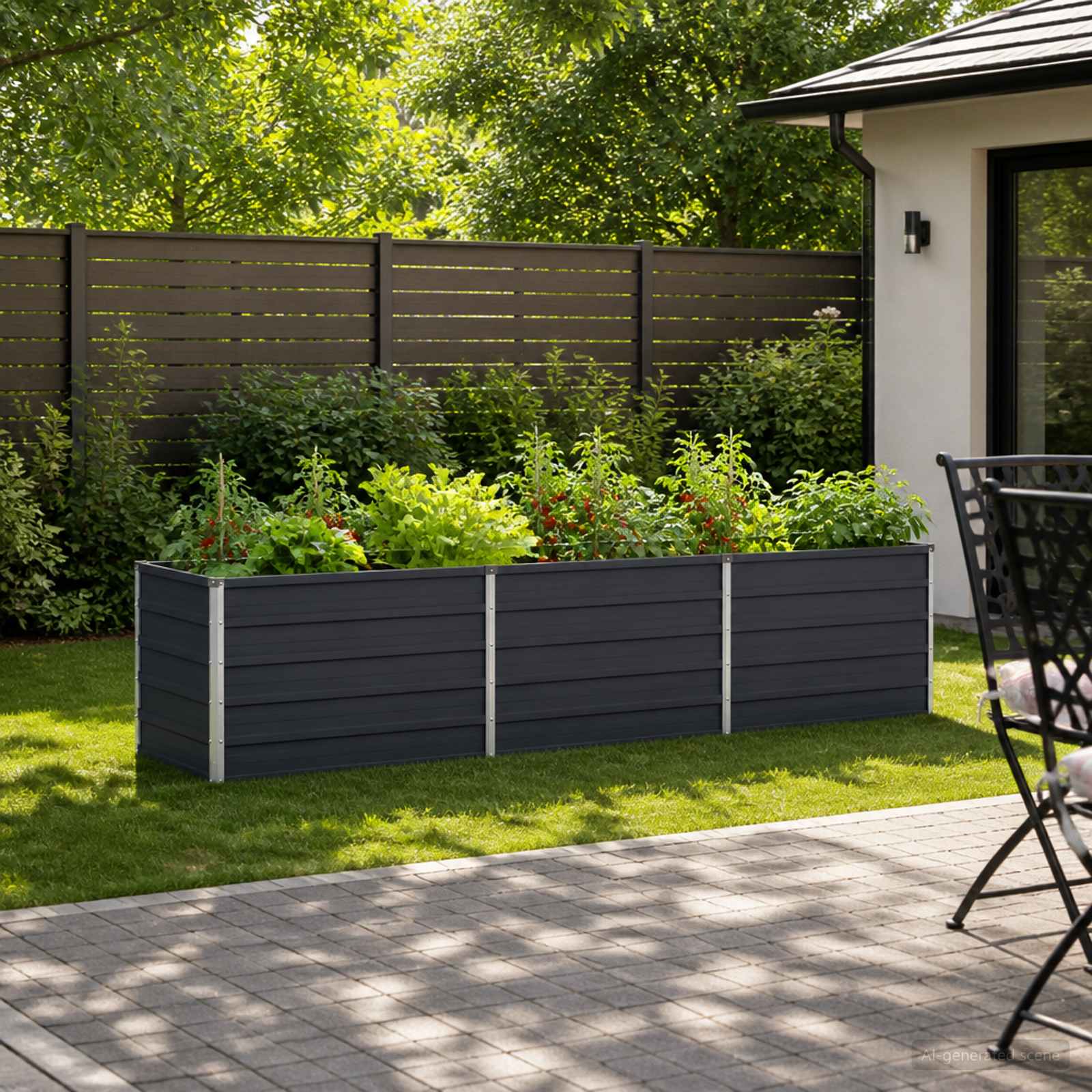 Raised Garden Bed Anthracite 240 x 80 x 55 cm cold-rolled steel