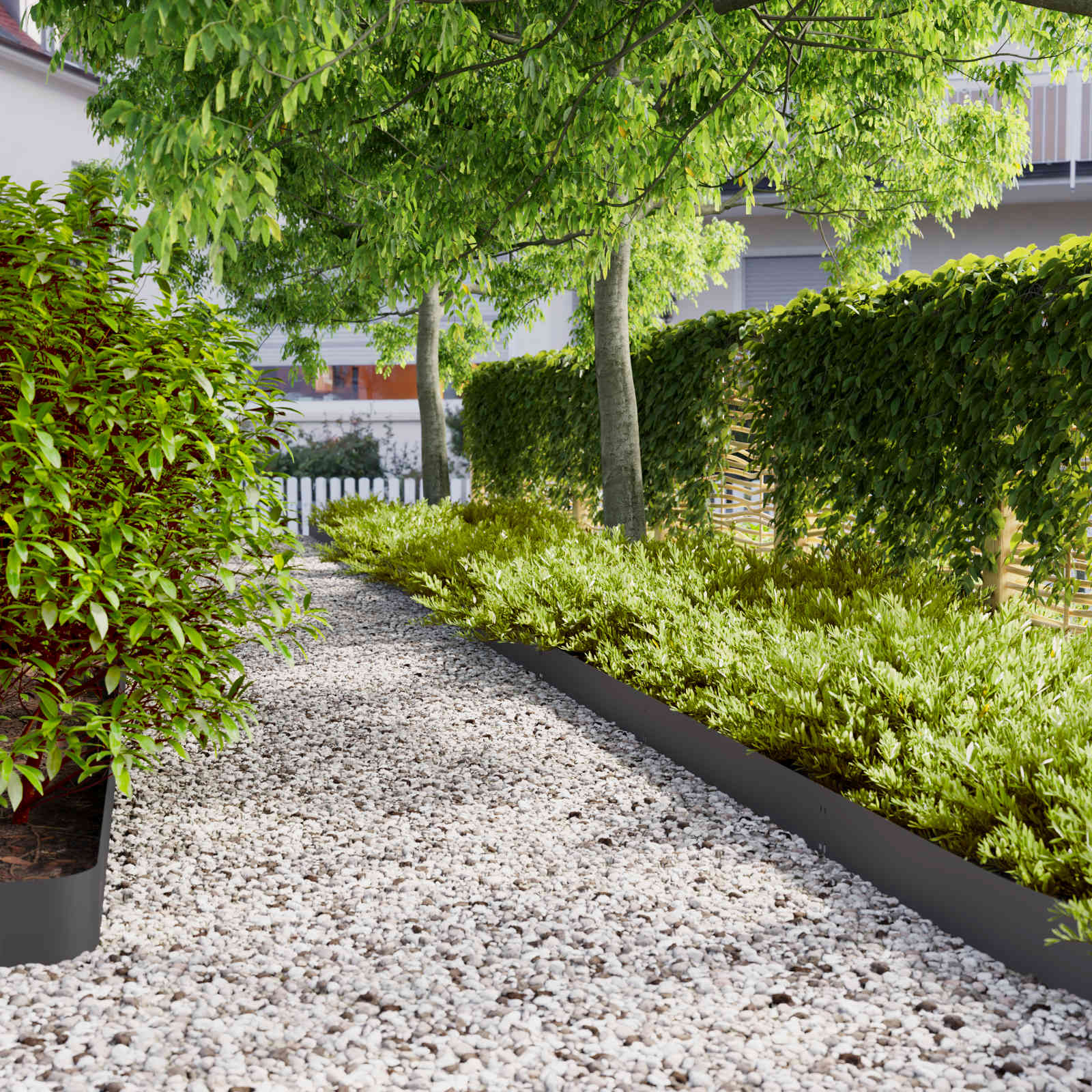 Lawn Edging 30 pcs 15 x 103 cm Steel Black