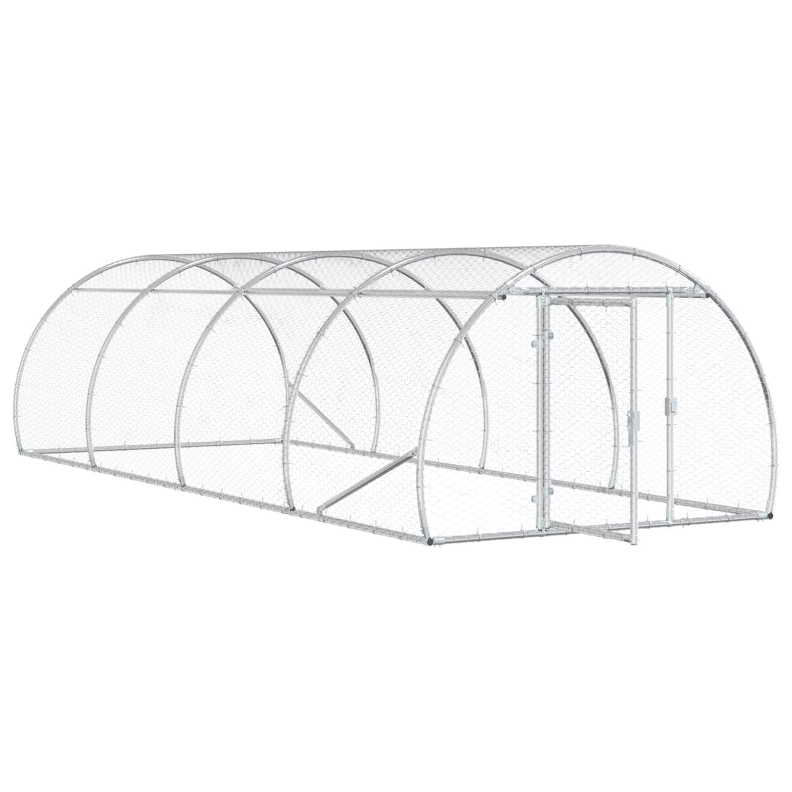 Chicken Coop Silver 400 x 150 x 100 cm Galvanised Steel