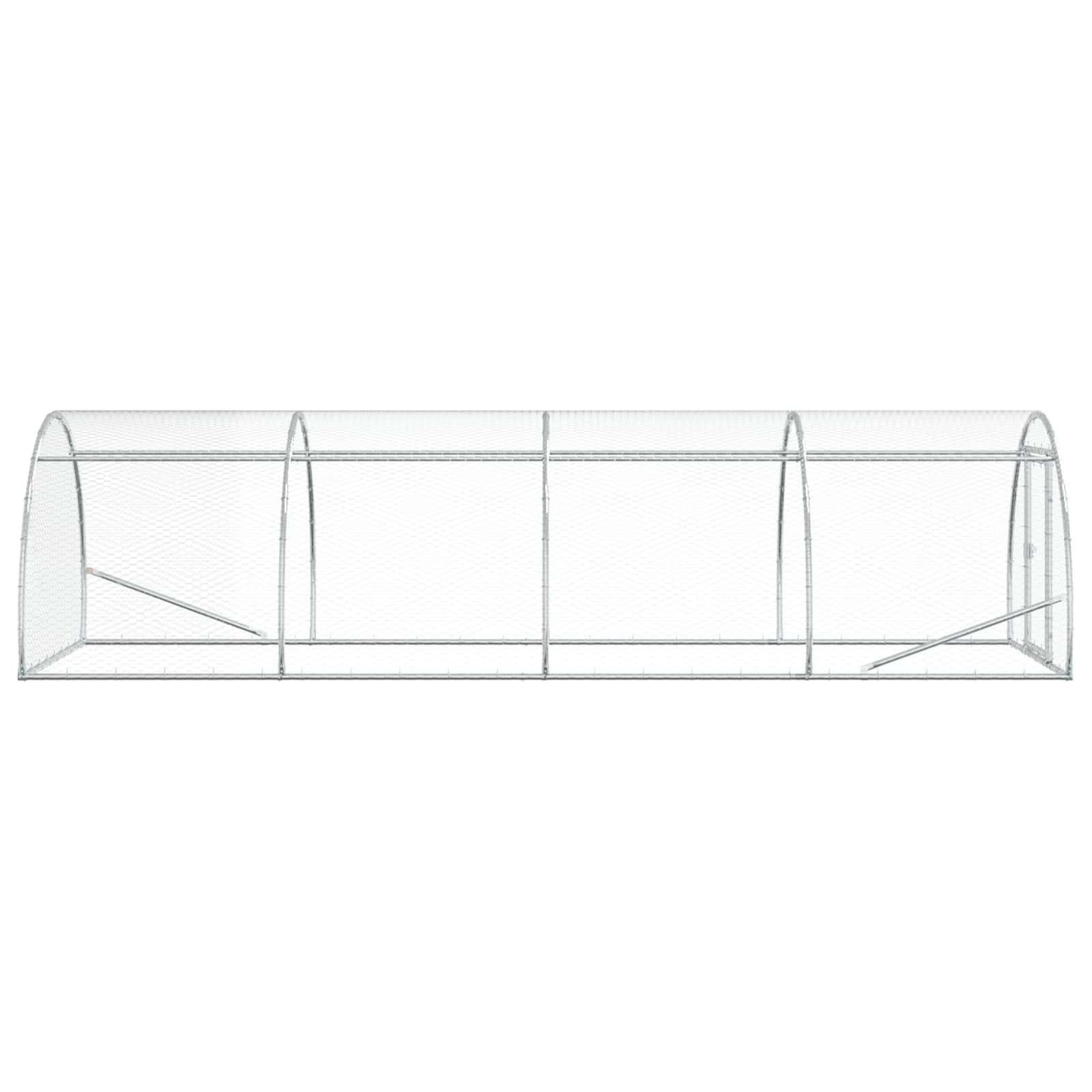 Chicken Coop Silver 400 x 150 x 100 cm Galvanised Steel