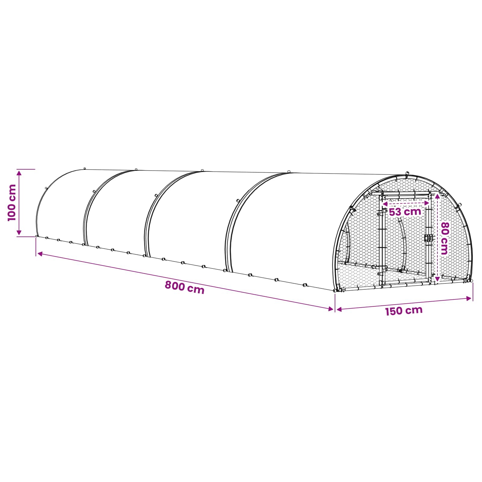 Chicken Coop Silver 800 x 150 x 100 cm Galvanised Steel
