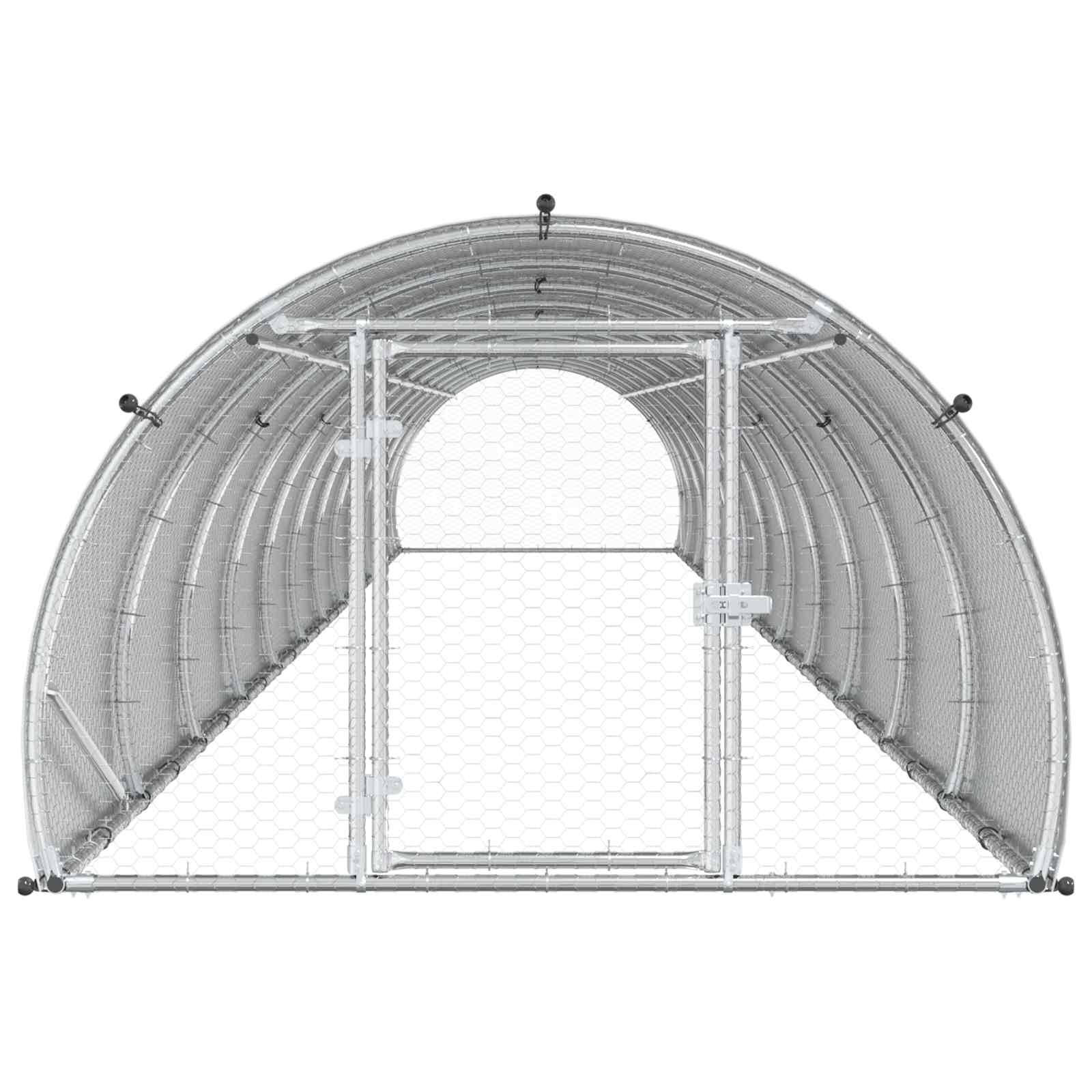 Chicken Coop Silver 1200 x 150 x 100 cm Galvanised Steel