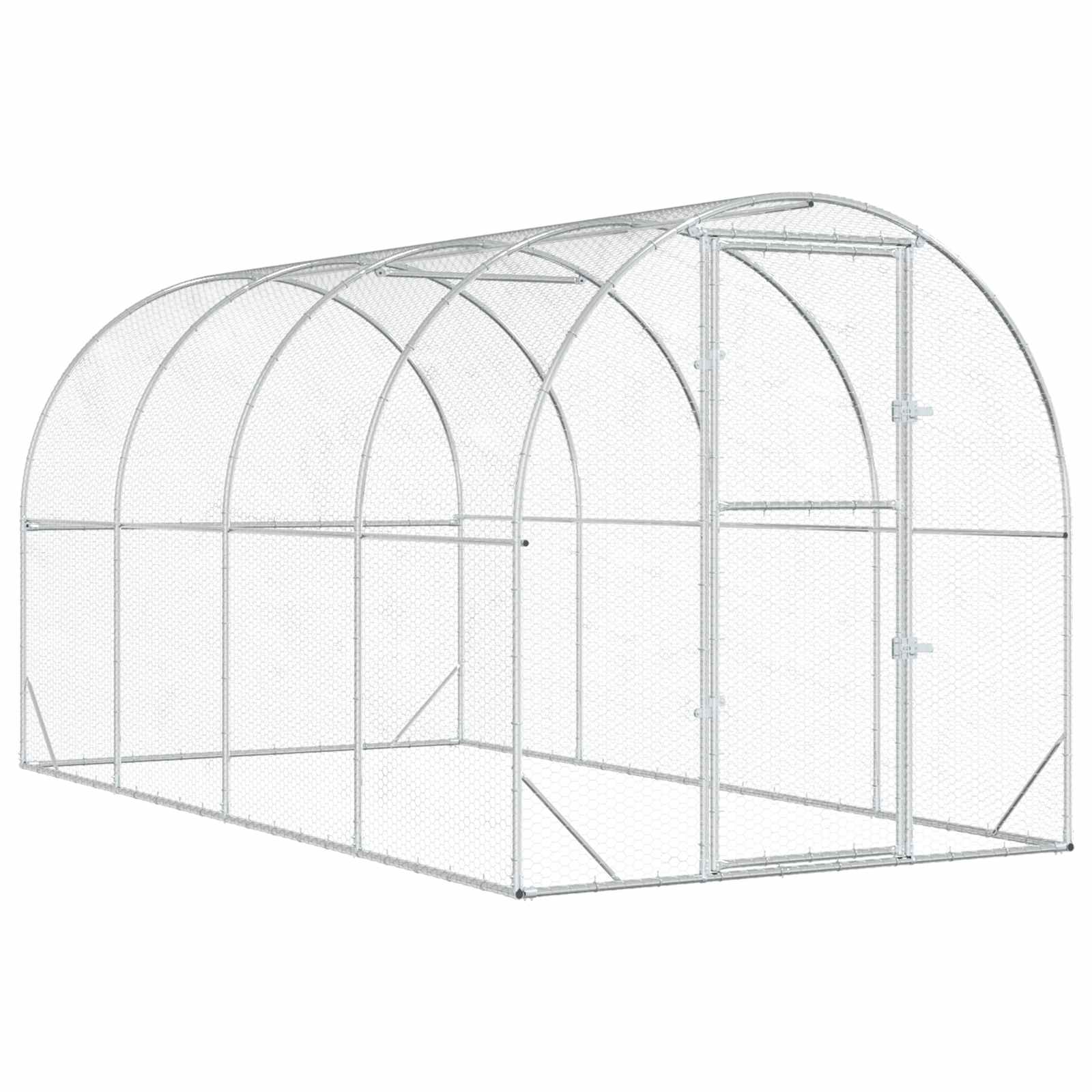 Chicken Coop Silver 400 x 200 x 200 cm Galvanised Steel
