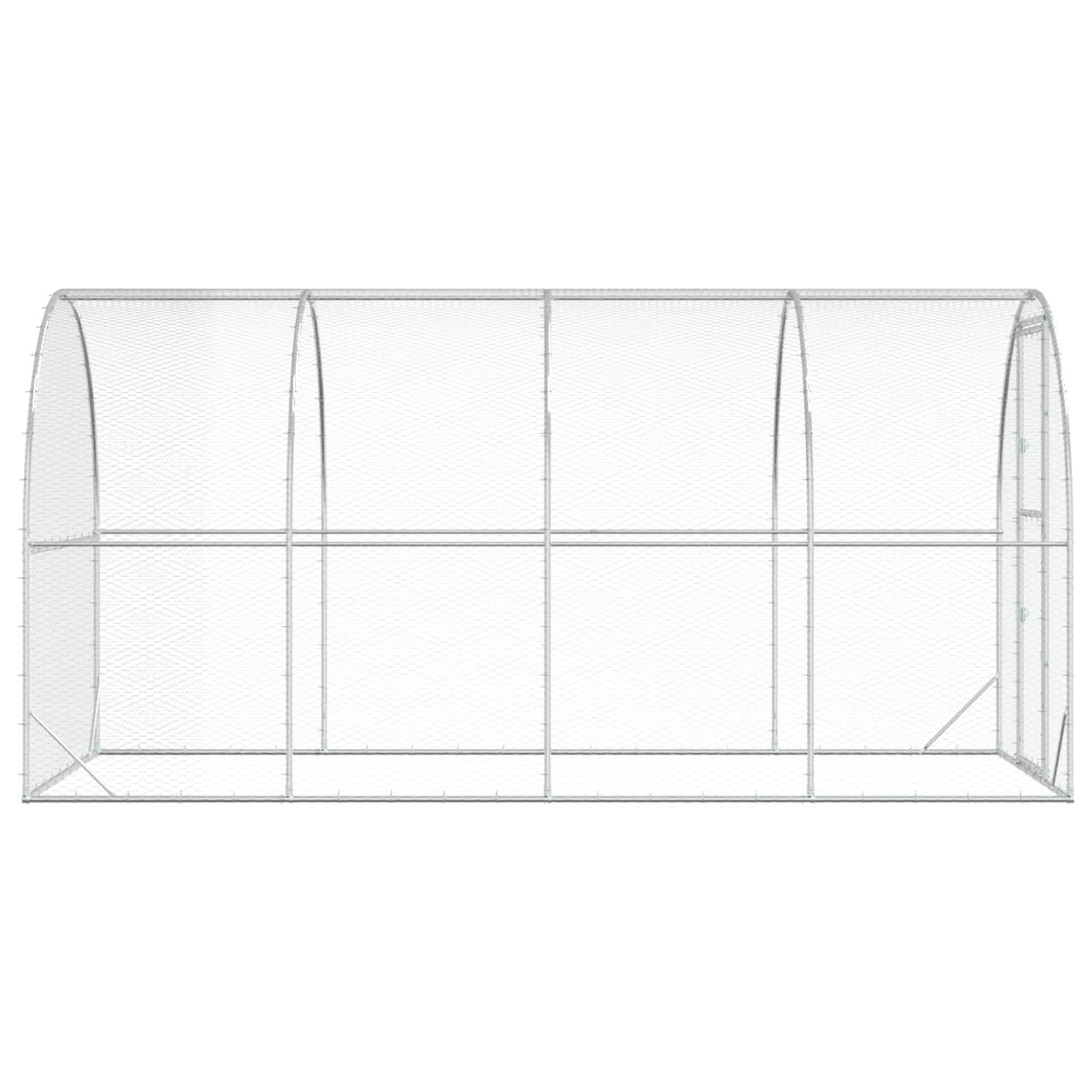 Chicken Coop Silver 400 x 200 x 200 cm Galvanised Steel
