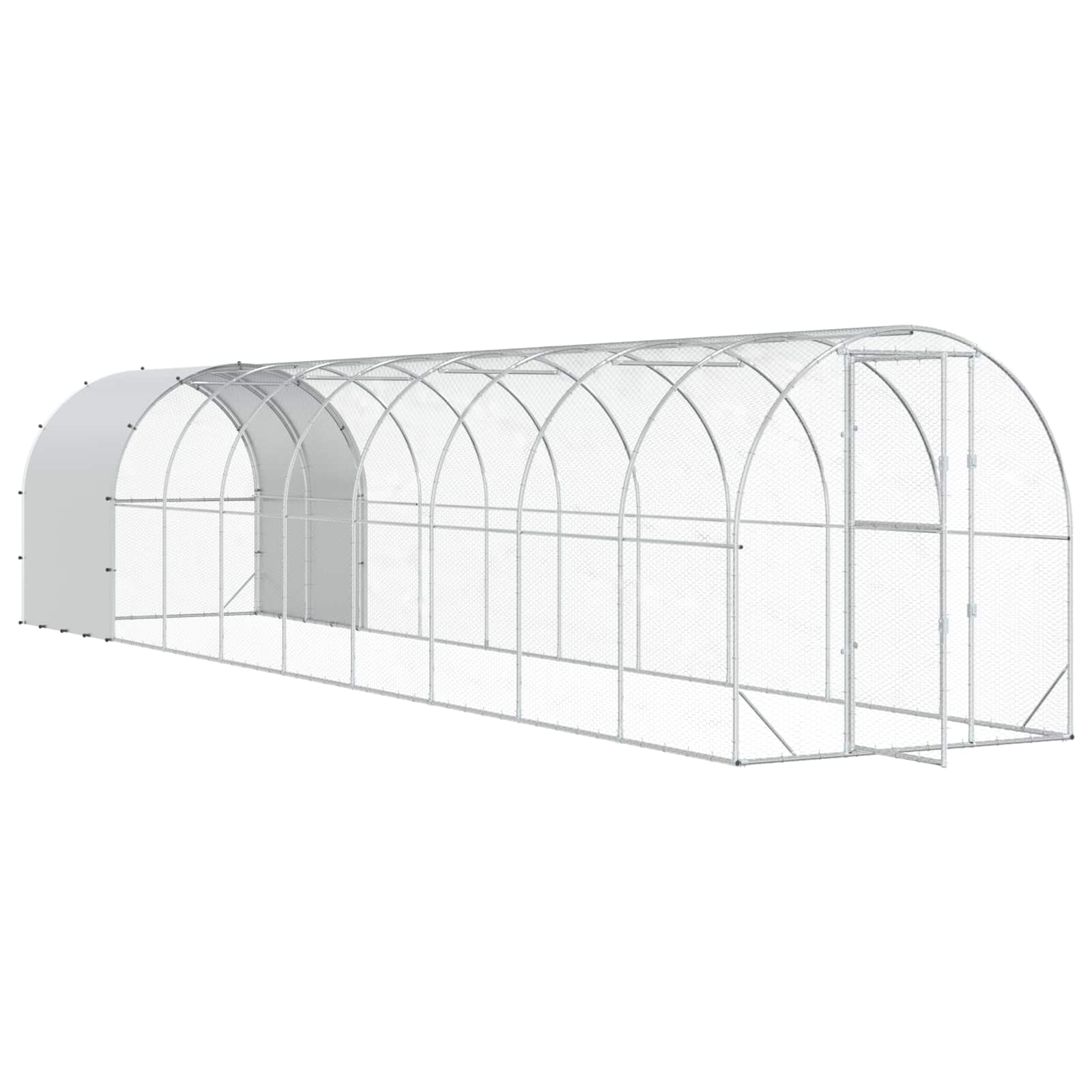 Chicken Coop Silver 1000 x 200 x 200 cm Galvanised Steel