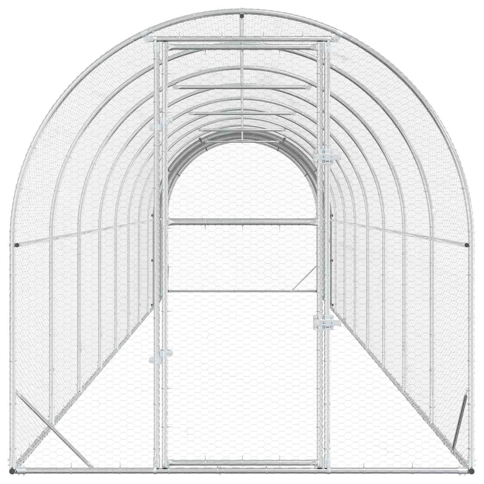 Chicken Coop Silver 1000 x 200 x 200 cm Galvanised Steel