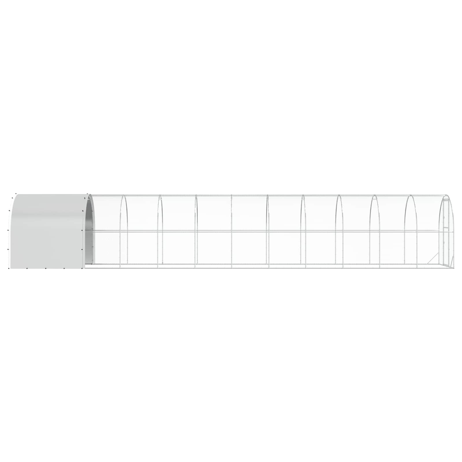 Chicken Coop Silver 1200 x 200 x 200 cm Galvanised Steel
