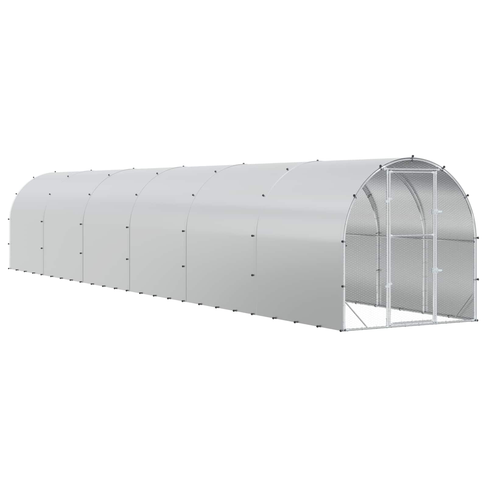 Chicken Coop Silver 1200 x 200 x 200 cm Galvanised Steel