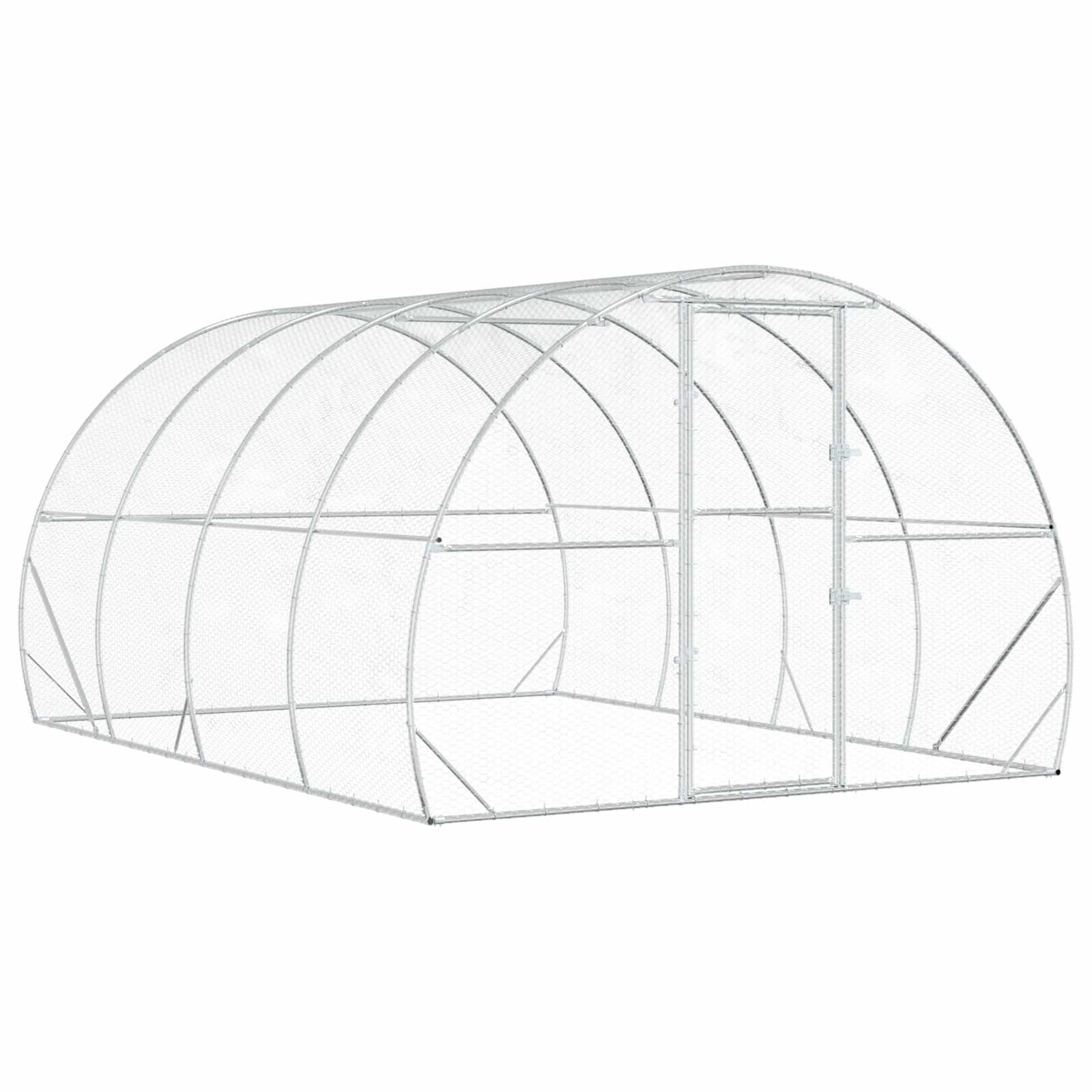 Chicken Coop Silver 400 x 300 x 200 cm Galvanised Steel