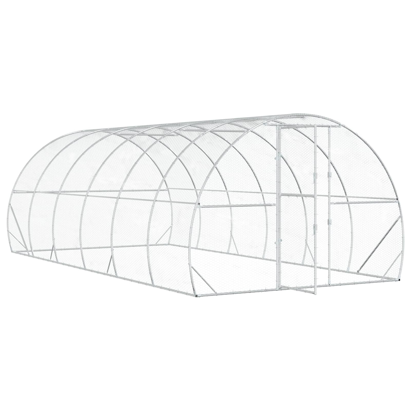 Chicken Coop Silver 600 x 300 x 200 cm Galvanised Steel