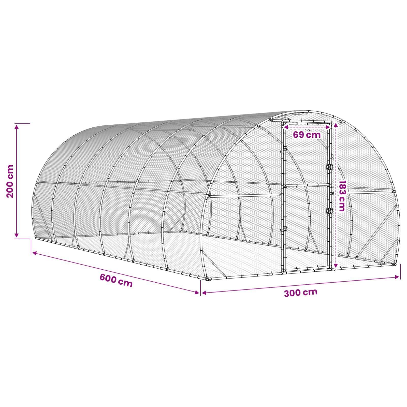 Chicken Coop Silver 600 x 300 x 200 cm Galvanised Steel