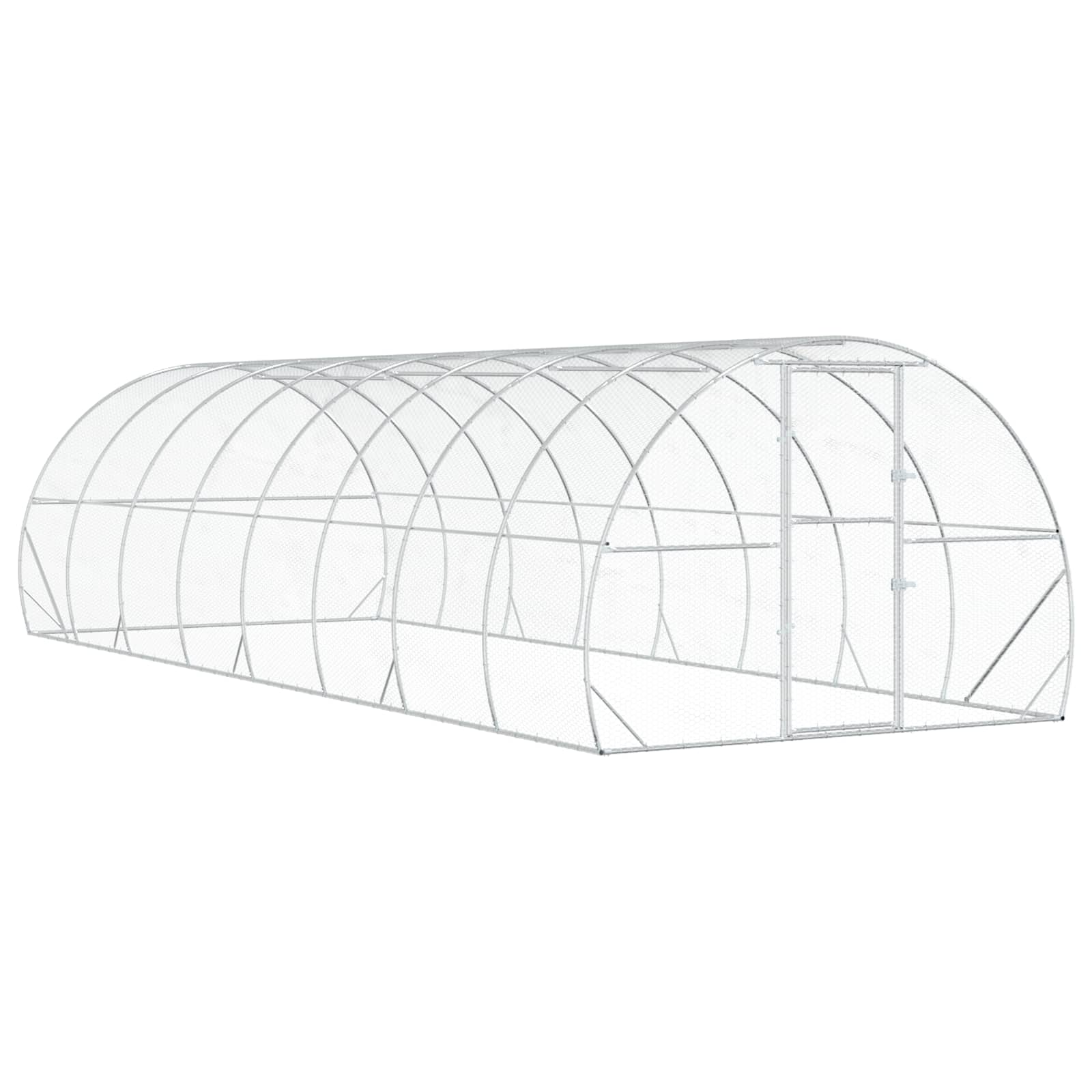 Chicken Coop Silver 800 x 300 x 200 cm Galvanised Steel