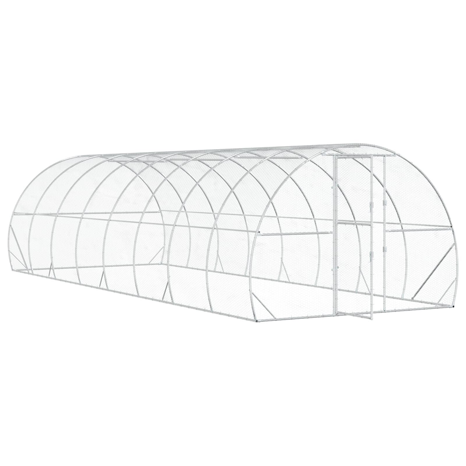 Chicken Coop Silver 800 x 300 x 200 cm Galvanised Steel