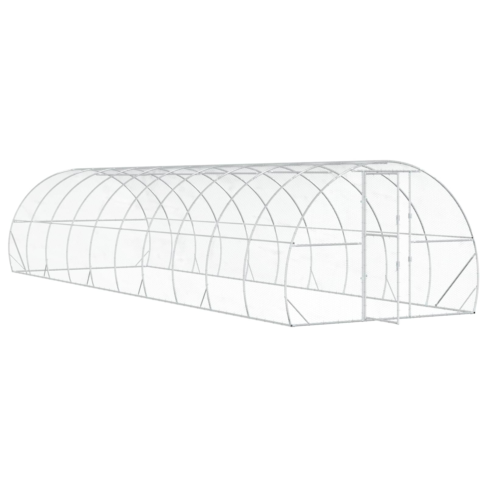 Chicken Coop Silver 1000 x 300 x 200 cm Galvanised Steel
