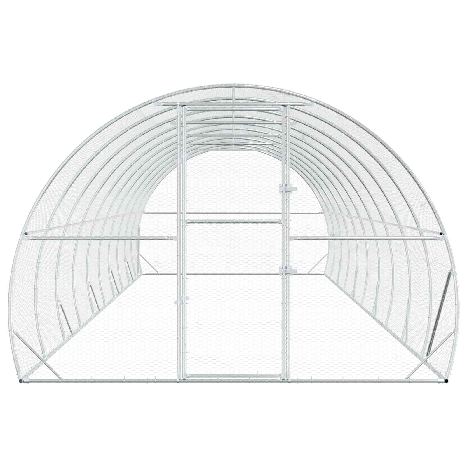 Chicken Coop Silver 1000 x 300 x 200 cm Galvanised Steel
