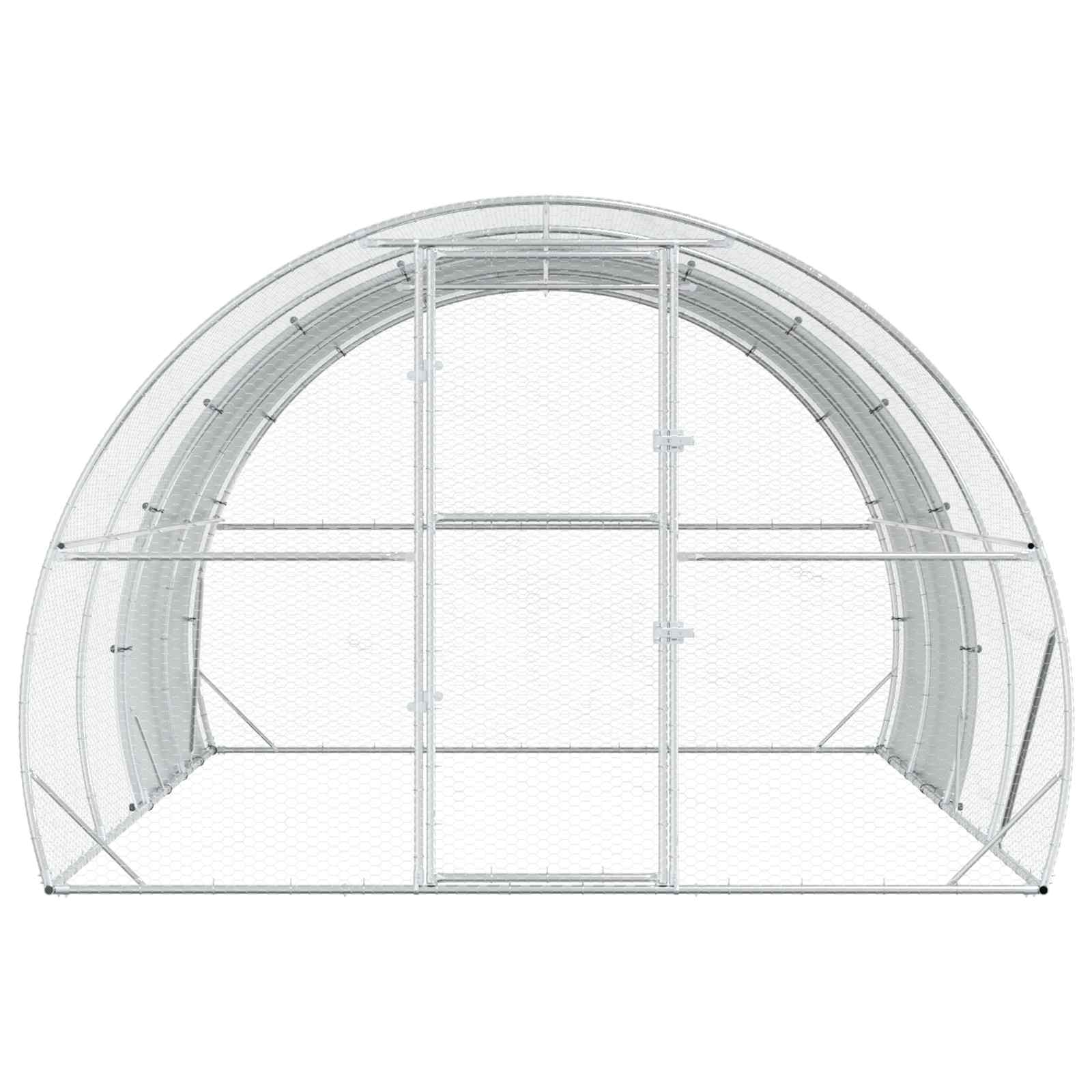 Chicken Coop Silver 400 x 300 x 200 cm Galvanised Steel