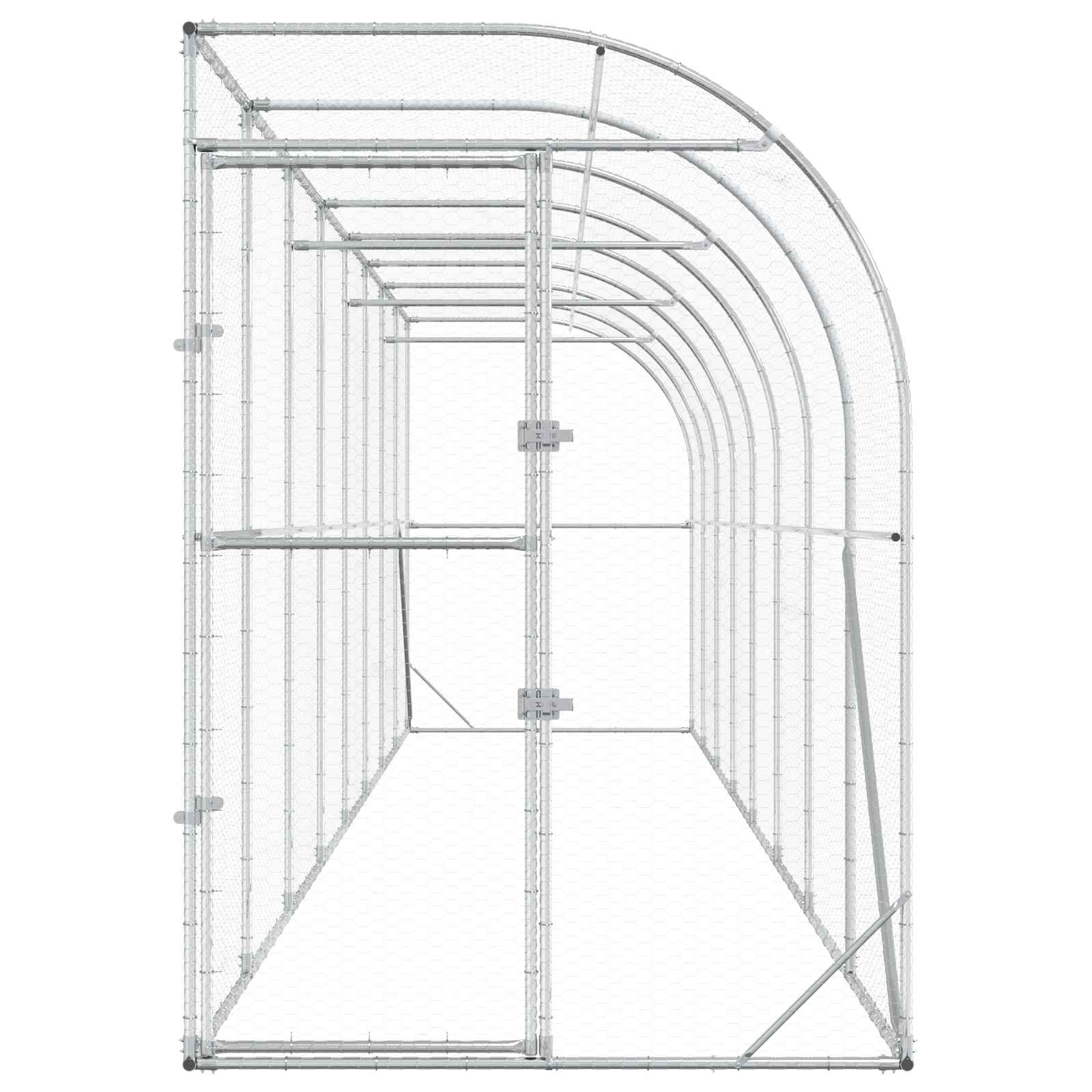 Against Wall Chicken Coop Silver 600 x 150 x 215 cm