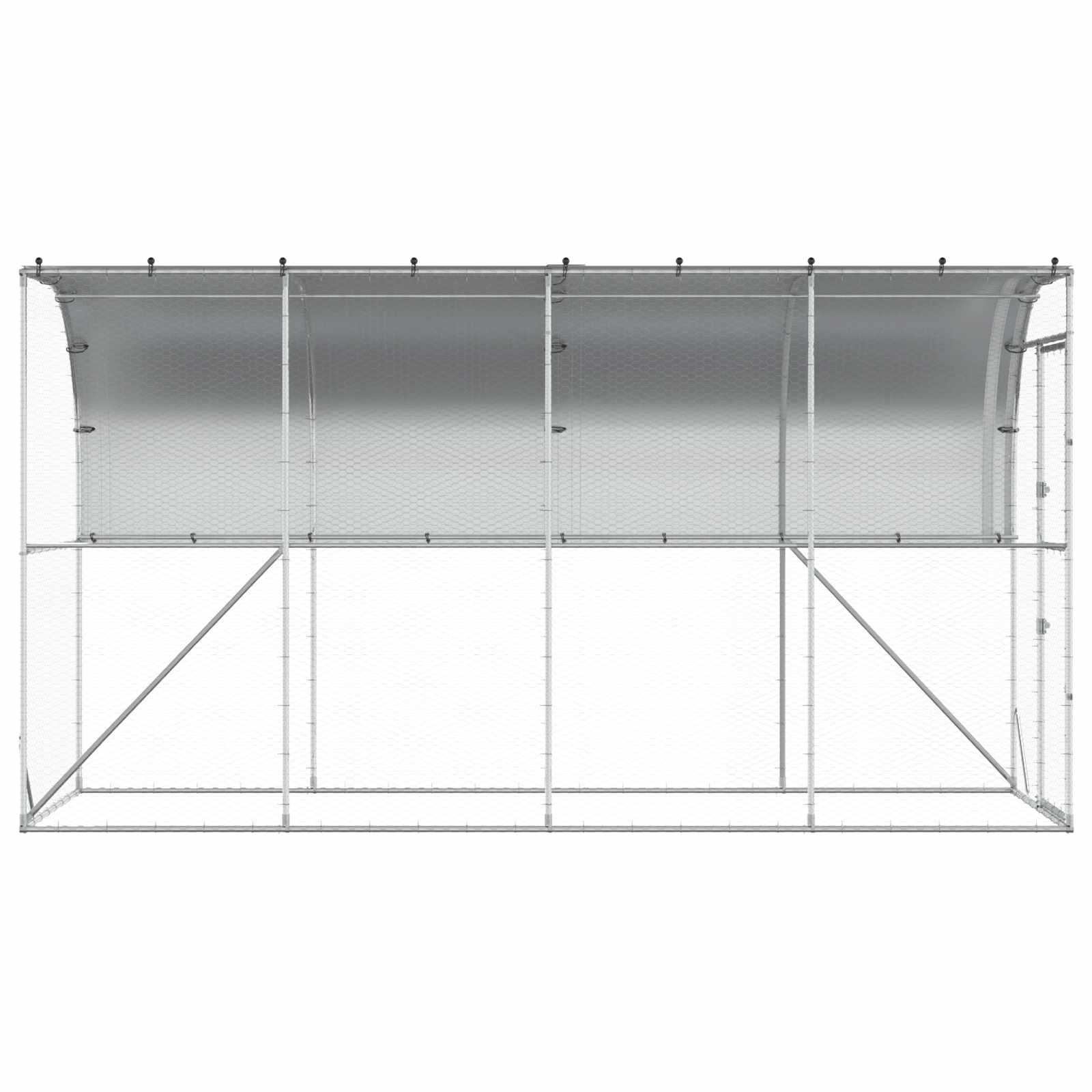 Against Wall Chicken Coop Silver 600 x 150 x 215 cm