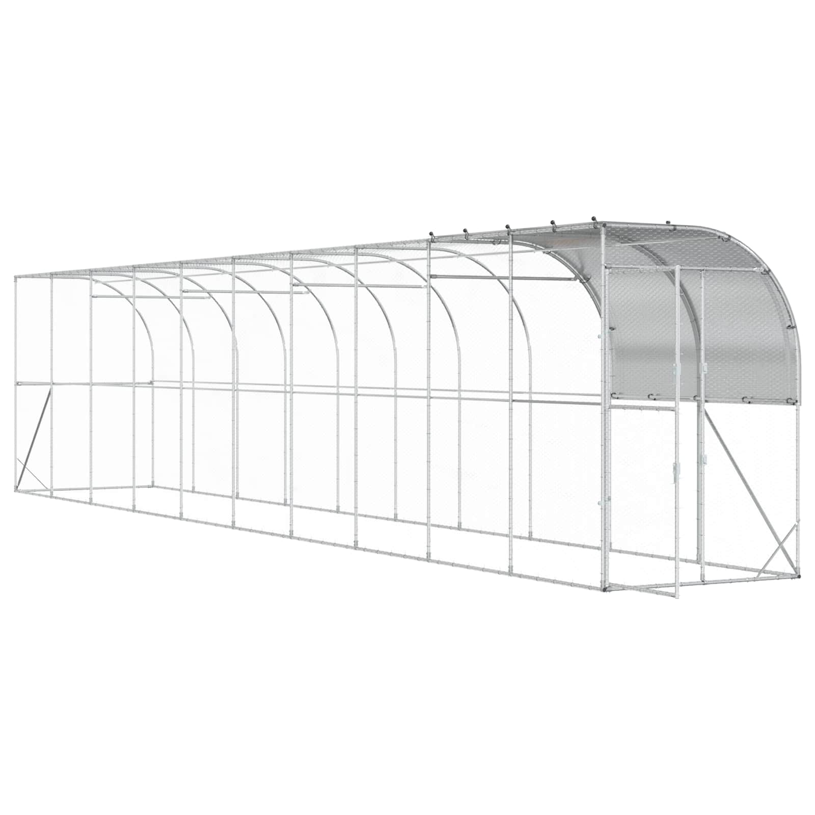 Against Wall Chicken Coop Silver 1000 x 100 x 215 cm