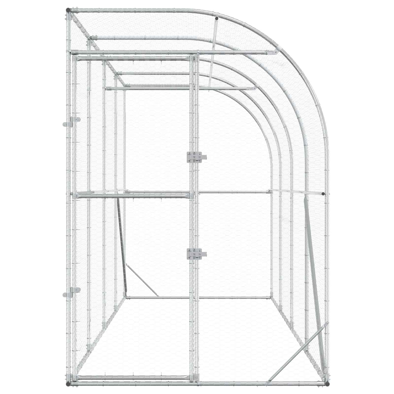 Against Wall Chicken Coop Silver 600 x 150 x 215 cm
