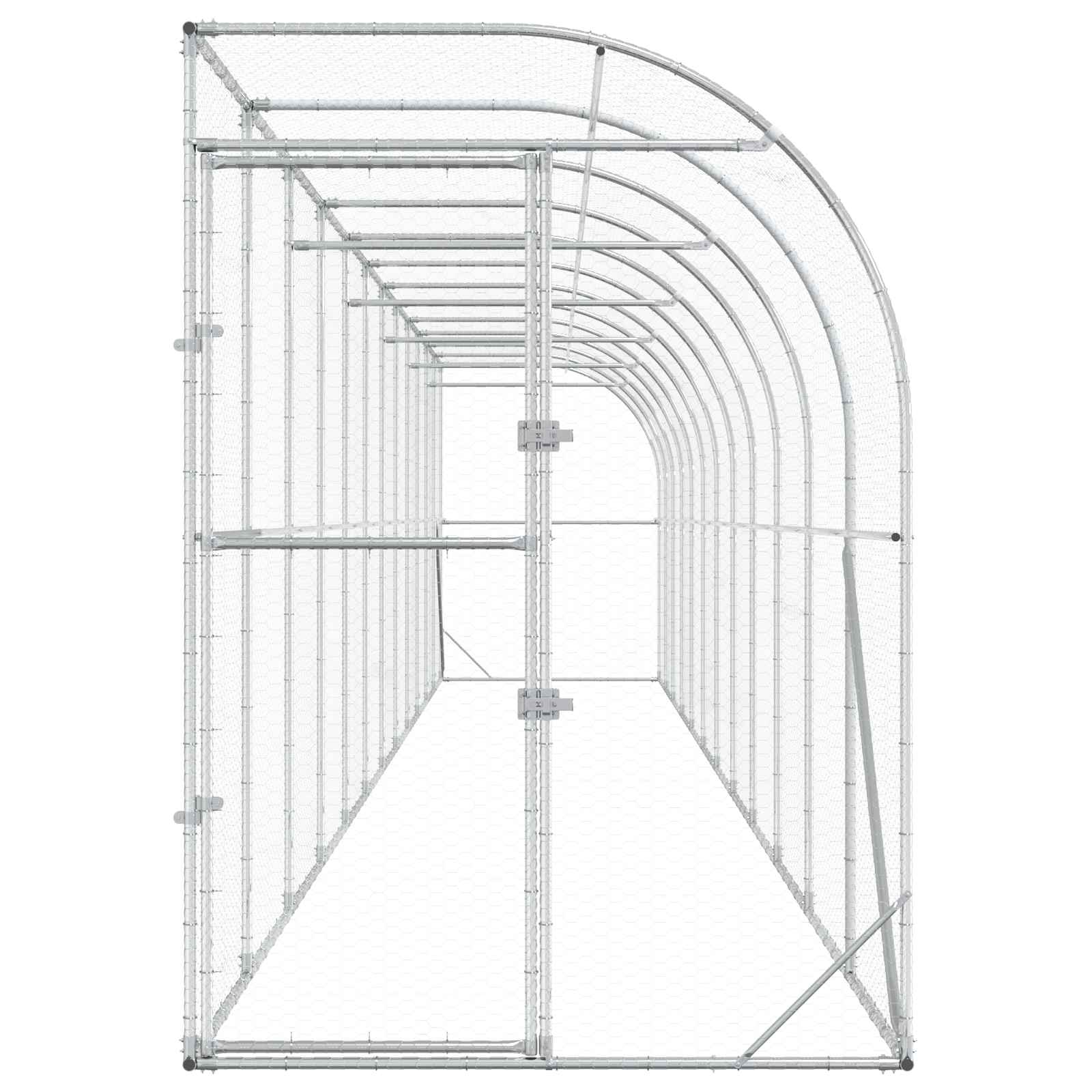 Against Wall Chicken Coop Silver 600 x 150 x 215 cm
