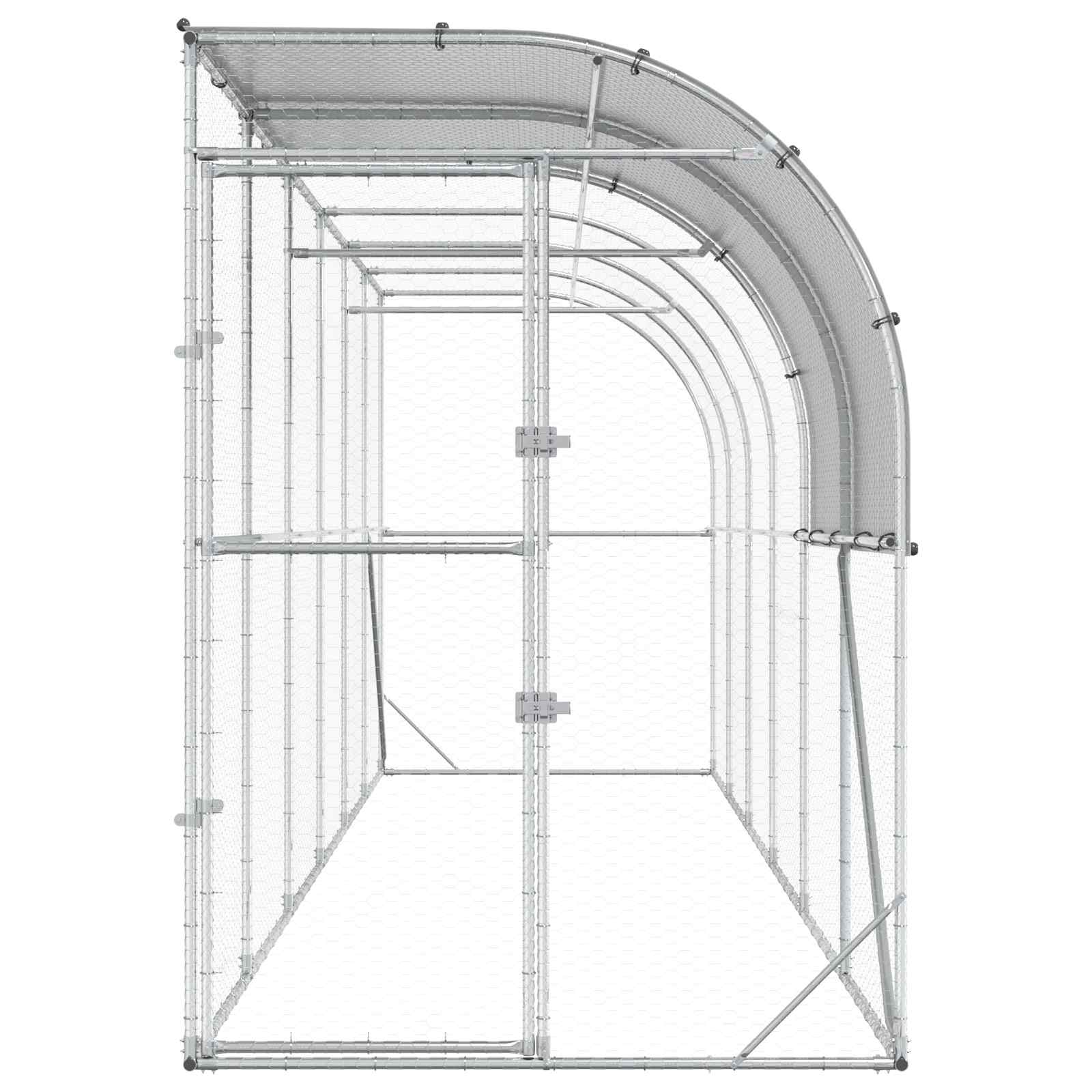 Against Wall Chicken Coop Silver 600 x 150 x 215 cm