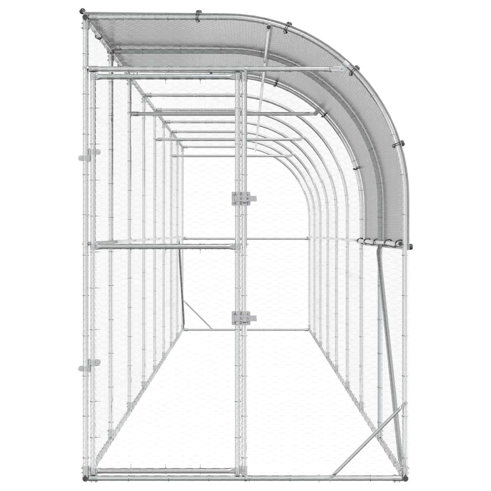 Against Wall Chicken Coop Silver 800 x 150 x 215 cm