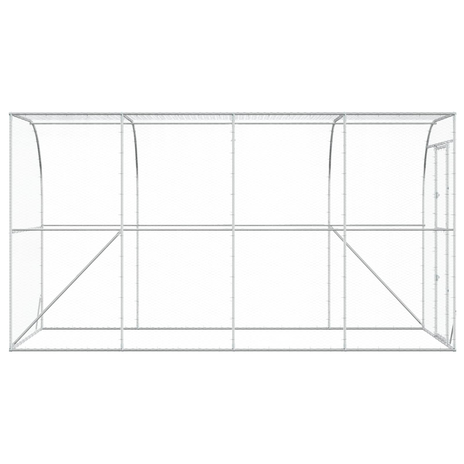 Against Wall Chicken Coop Silver 600 x 150 x 215 cm