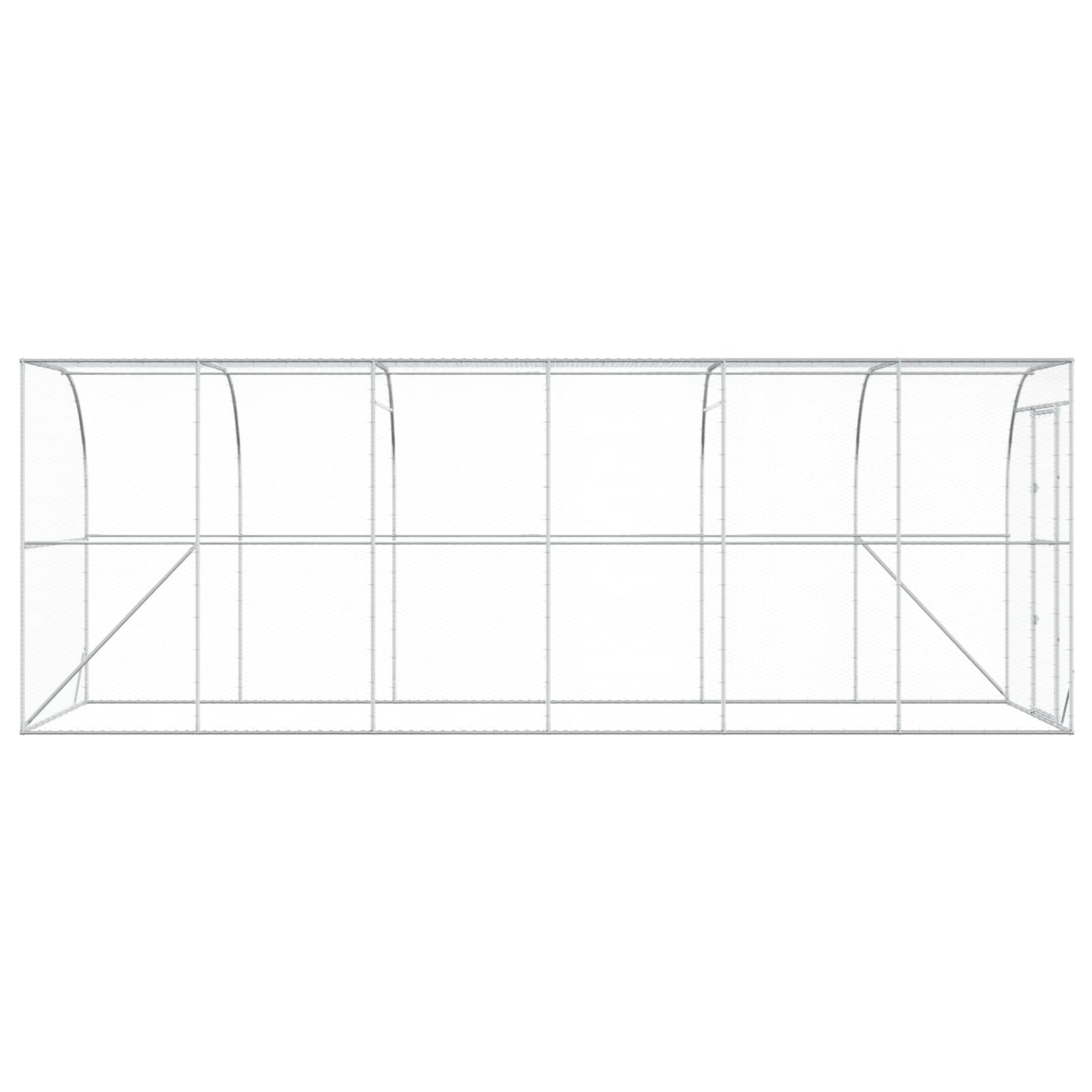 Against Wall Chicken Coop Silver 600 x 150 x 215 cm