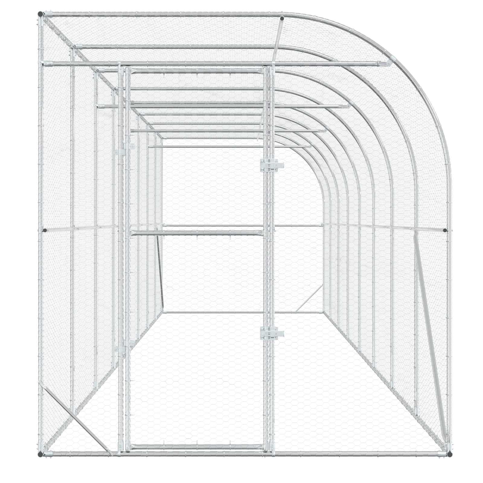 Against Wall Chicken Coop Silver 600 x 150 x 215 cm