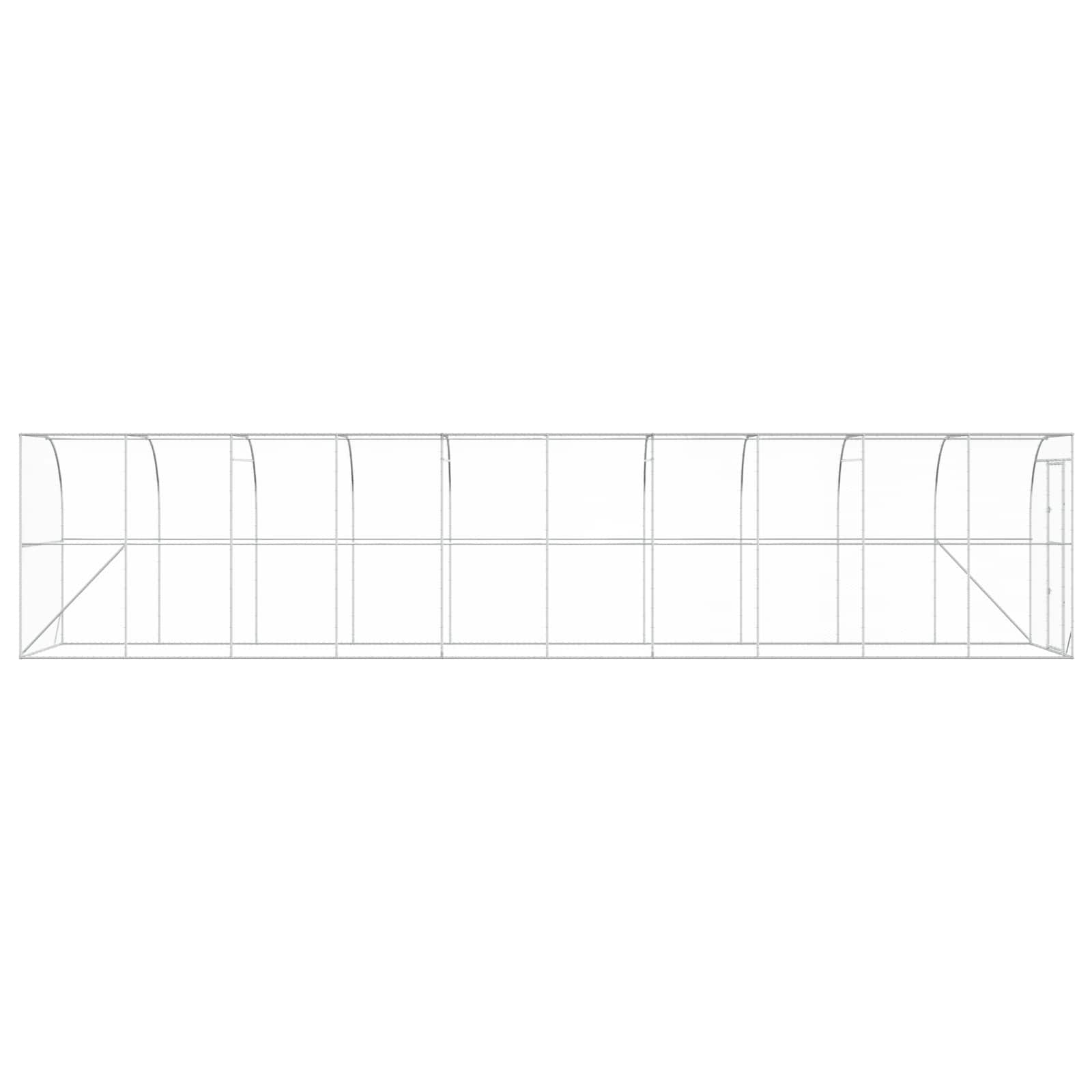 Against Wall Chicken Coop Silver 600 x 150 x 215 cm