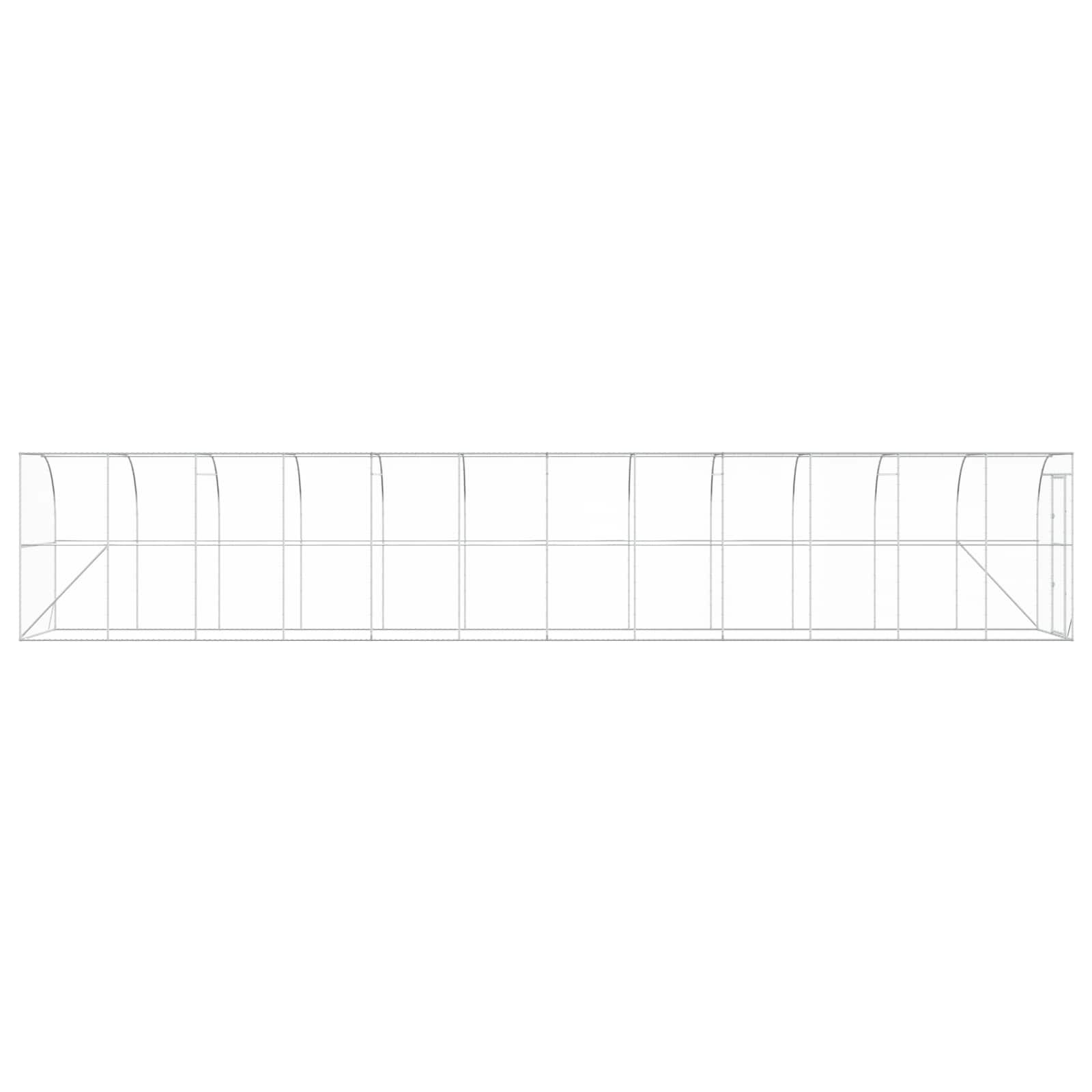 Against Wall Chicken Coop Silver 600 x 150 x 215 cm