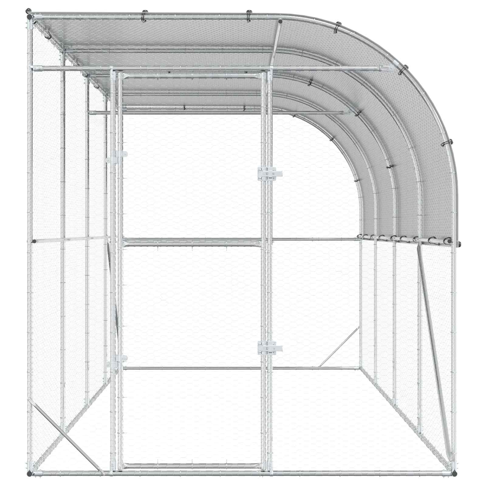 Against Wall Chicken Coop Silver 600 x 150 x 215 cm