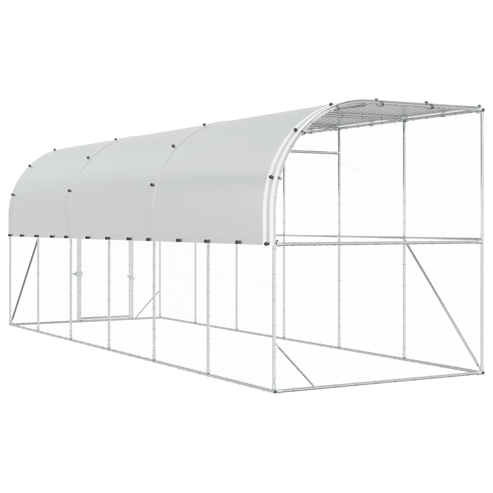 Against Wall Chicken Coop Silver 600 x 150 x 215 cm