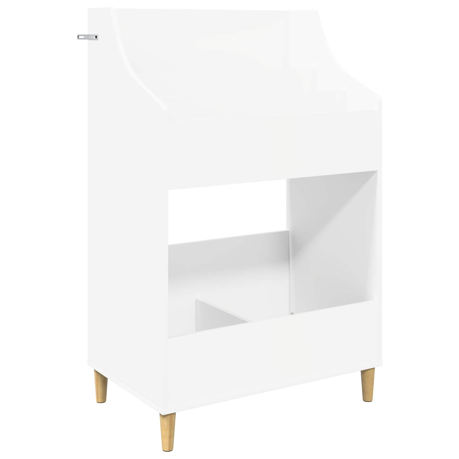 Media Shelves Set 3 pcs White Engineered Wood