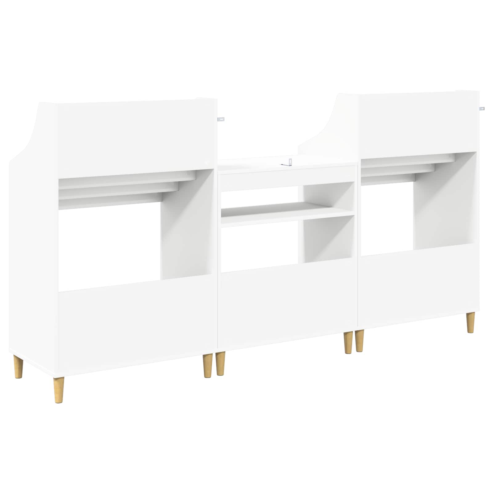 Media Shelves Set 3 pcs White Engineered Wood