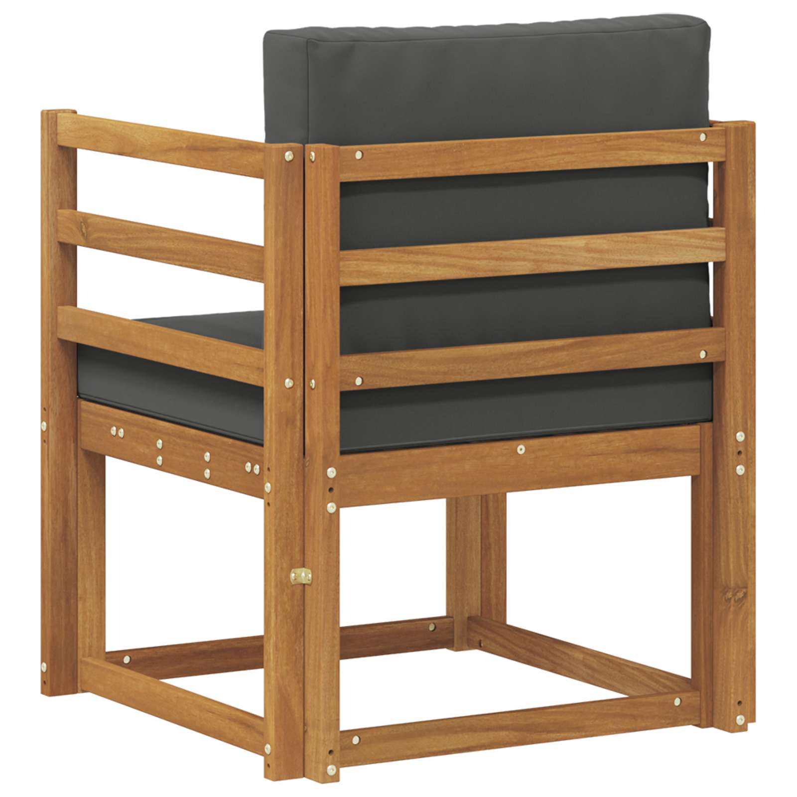Outdoor Sofa Solid Acacia Wood and Polyester Natural