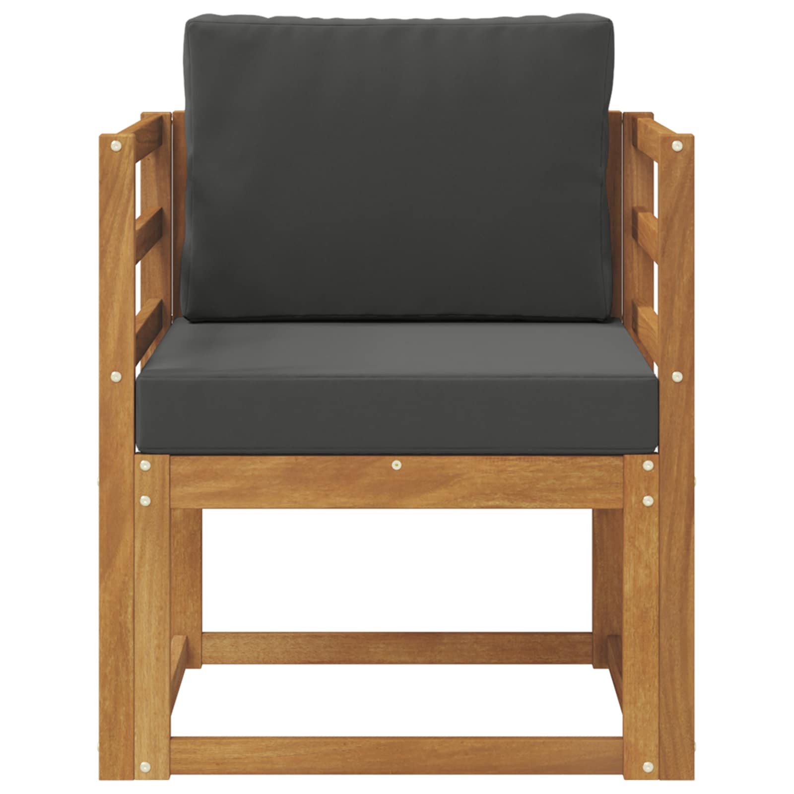 Outdoor Sofa Solid Acacia Wood and Polyester Natural