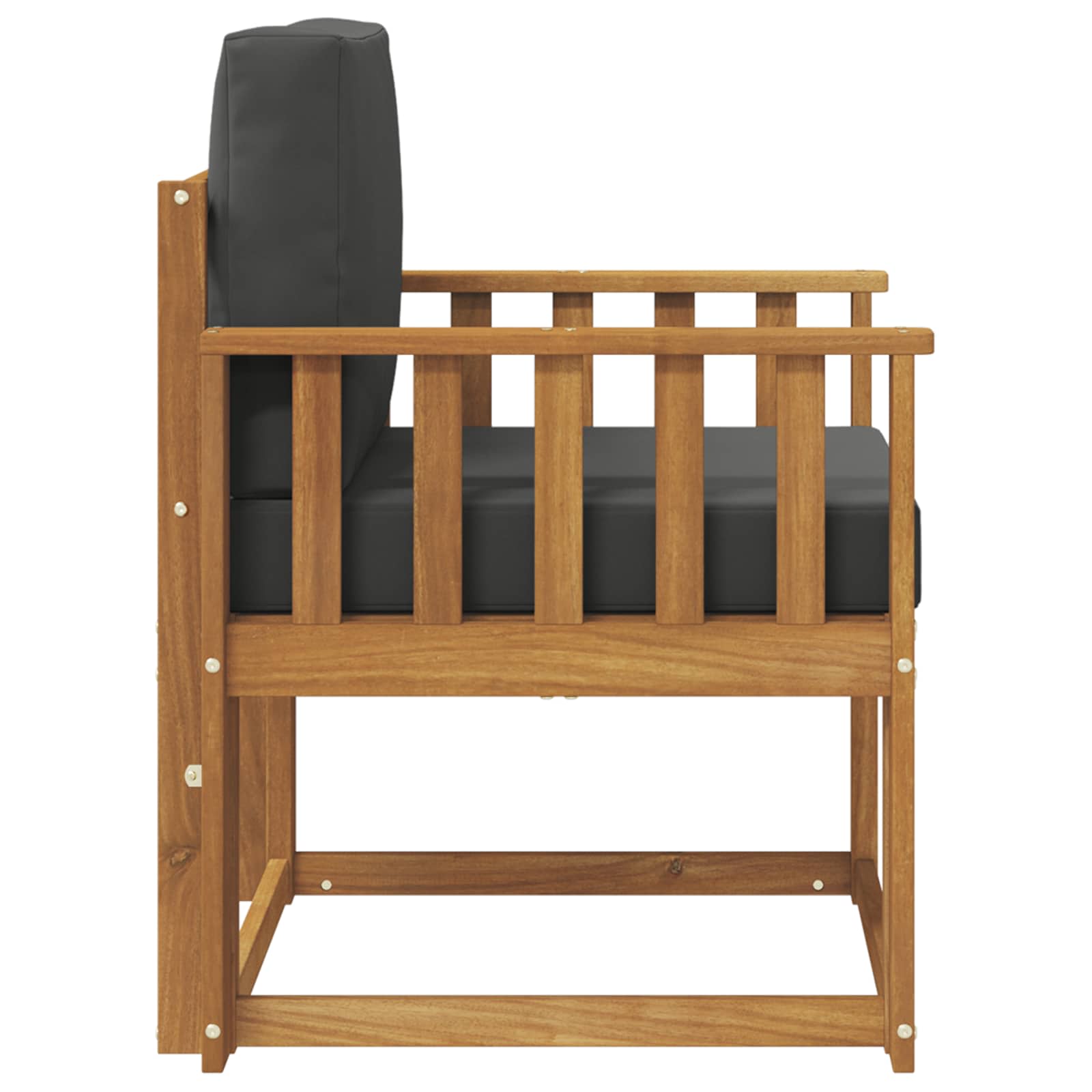 Outdoor Sofa Solid Acacia Wood and Polyester Natural
