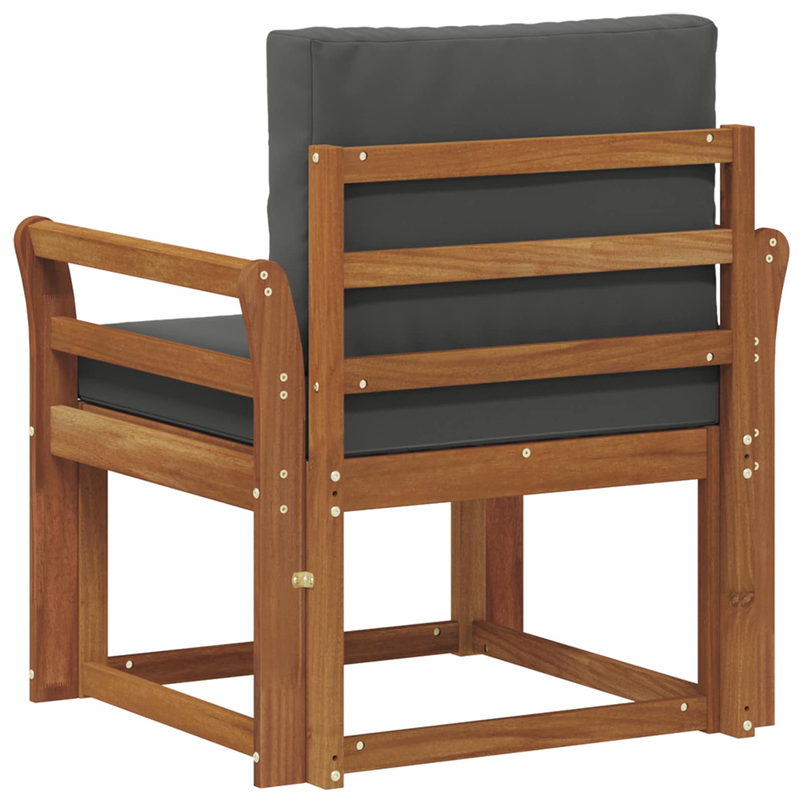 Outdoor Sofa Solid Acacia Wood and Polyester Natural