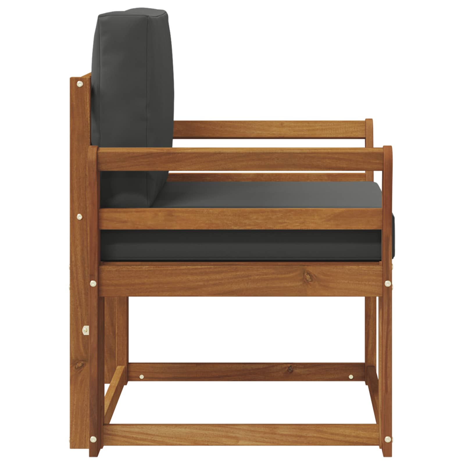 Outdoor Sofa Solid Acacia Wood and Polyester Natural