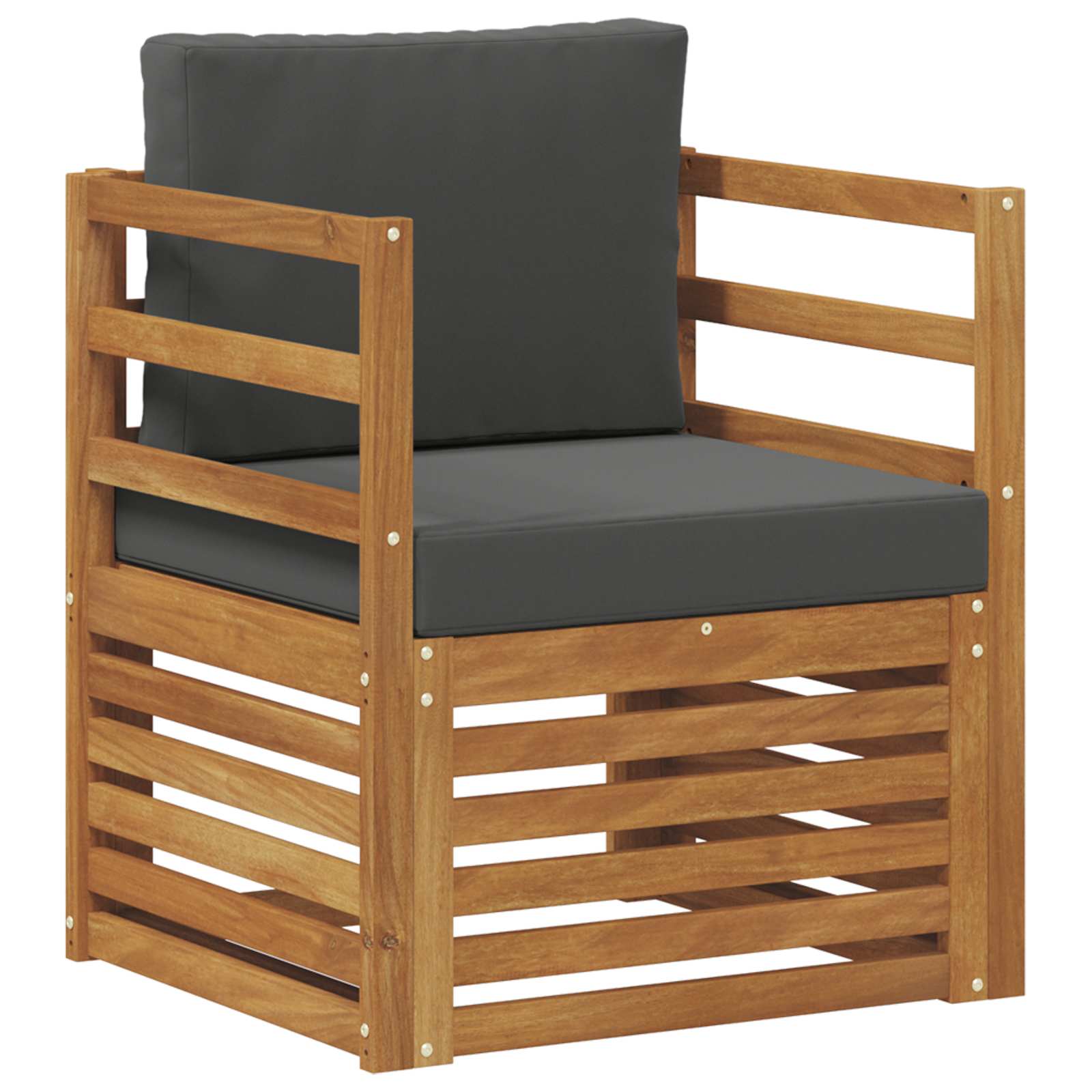 Outdoor Sofa Set Solid Acacia Wood and Polyester