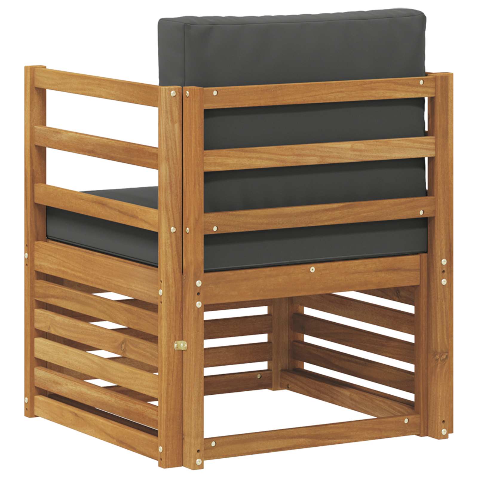 Outdoor Sofa Set Solid Acacia Wood and Polyester