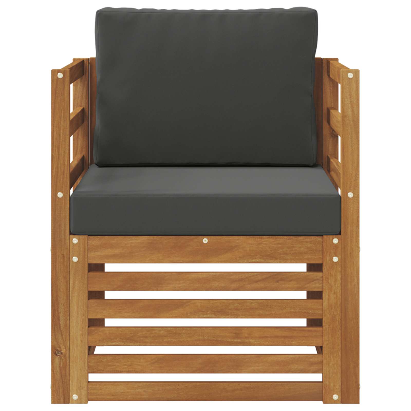 Outdoor Sofa Set Solid Acacia Wood and Polyester