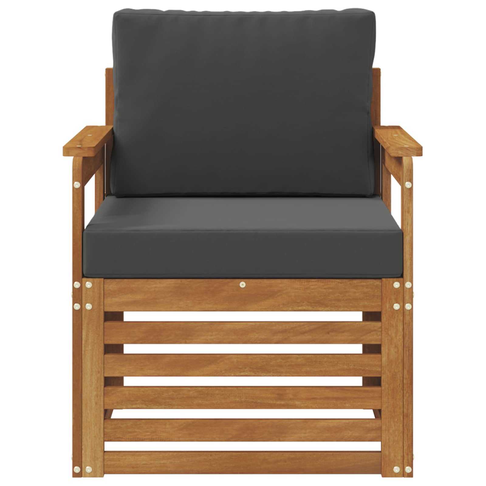 Outdoor Sofa Set Solid Acacia Wood and Polyester