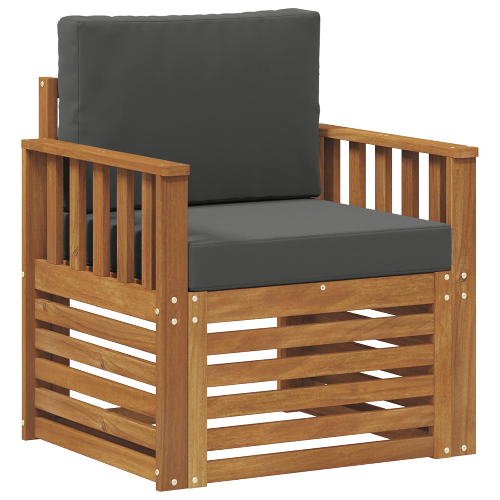 Outdoor Sofa Set Solid Acacia Wood and Polyester
