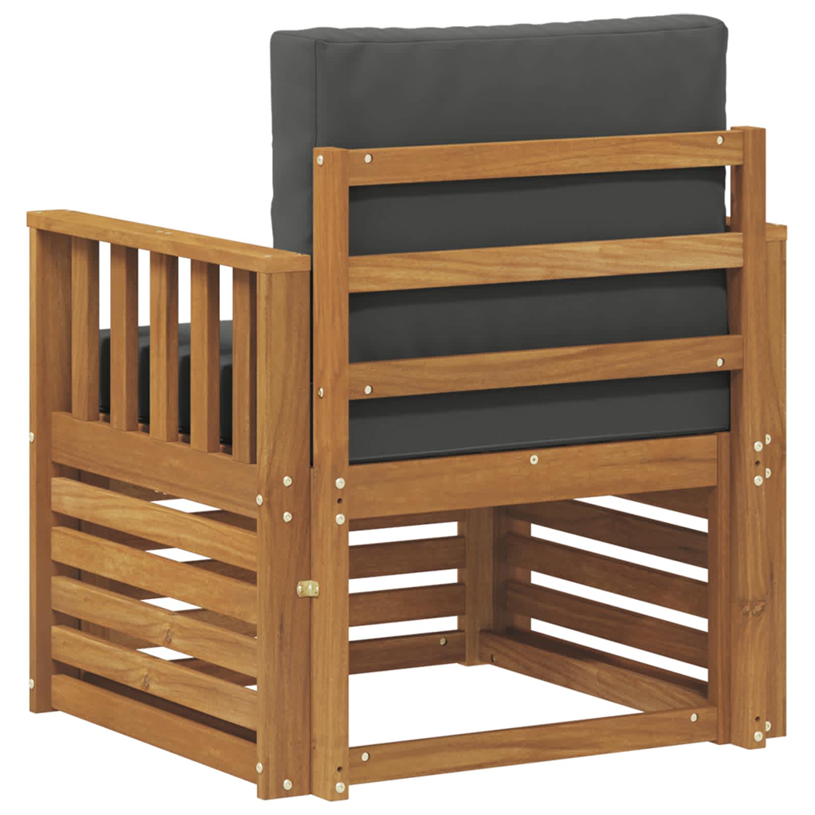 Outdoor Sofa Set Solid Acacia Wood and Polyester