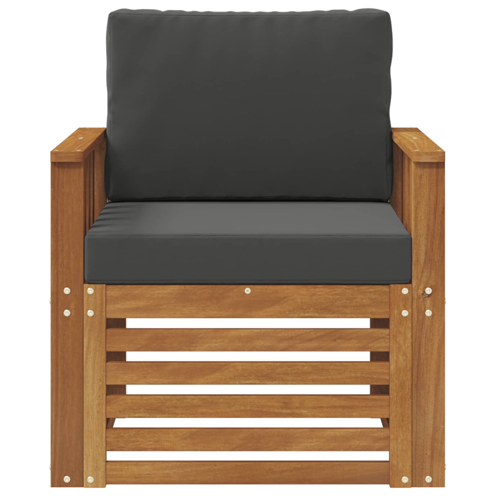 Outdoor Sofa Set Solid Acacia Wood and Polyester