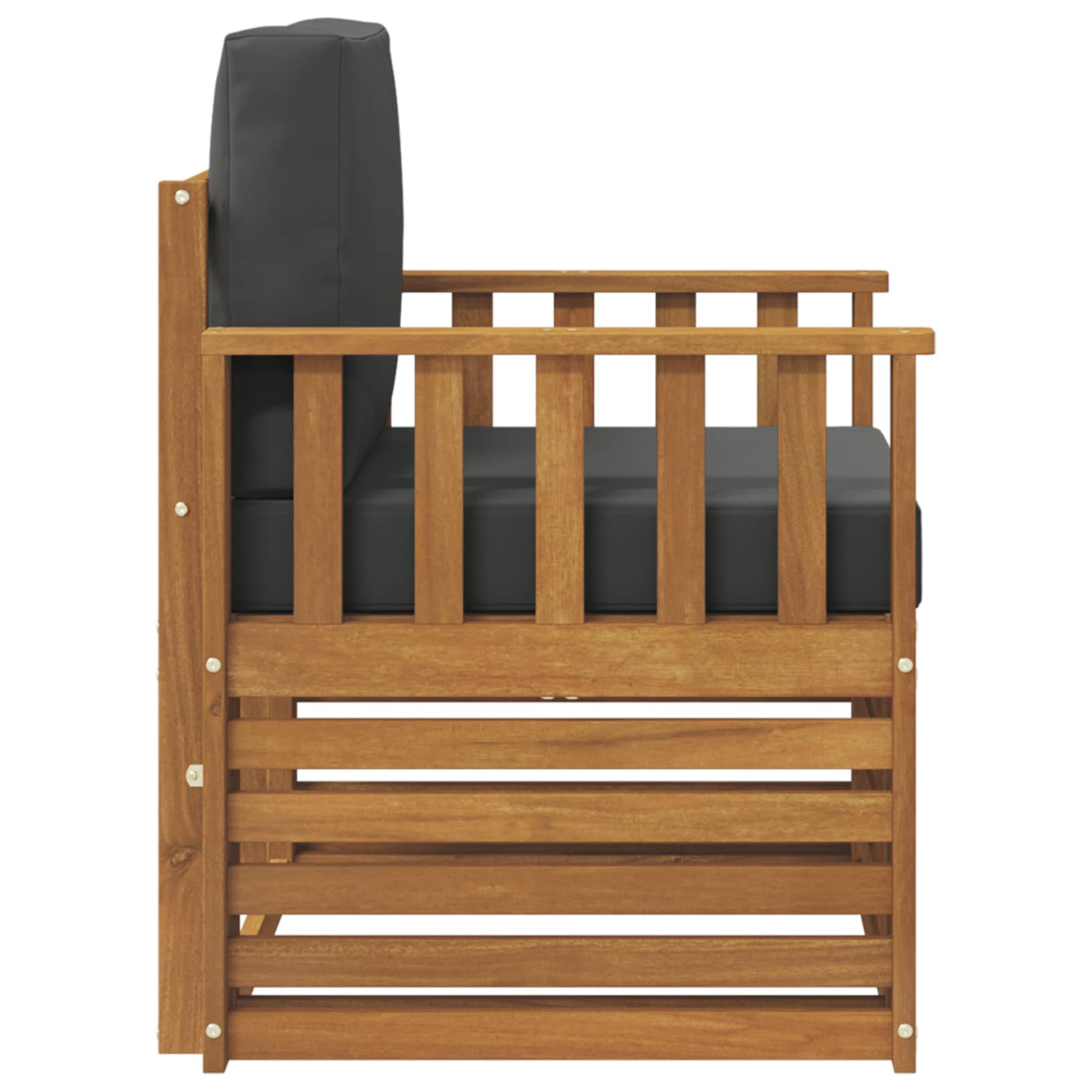 Outdoor Sofa Set Solid Acacia Wood and Polyester